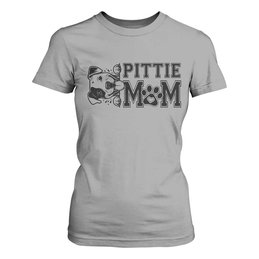 Pittie Mom T Shirt For Women Funny Gift For Pitbull Lover TS12 Sport Gray Print Your Wear