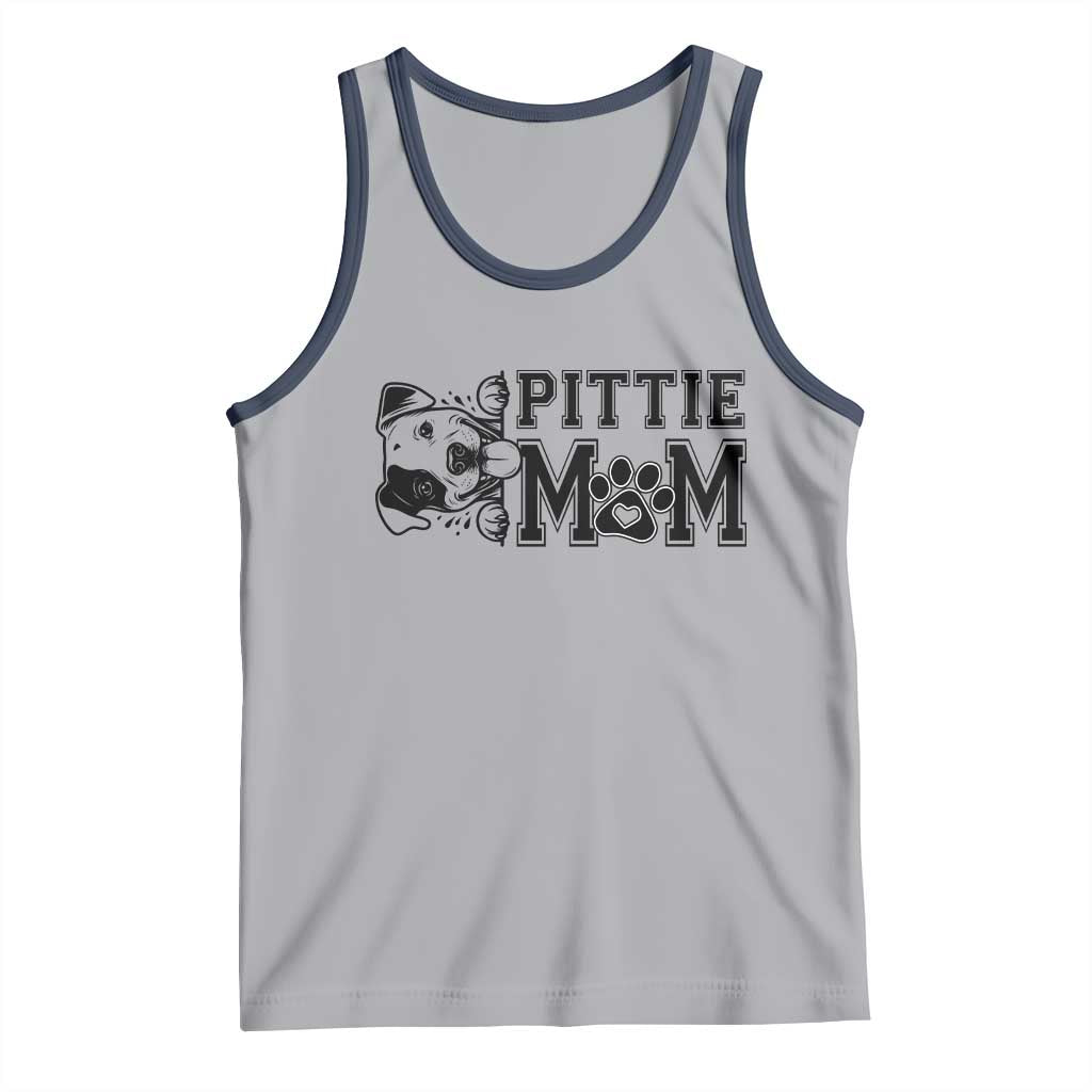 Pittie Mom Tank Top Funny Gift For Pitbull Lover TS12 Athletic Heather Navy Print Your Wear