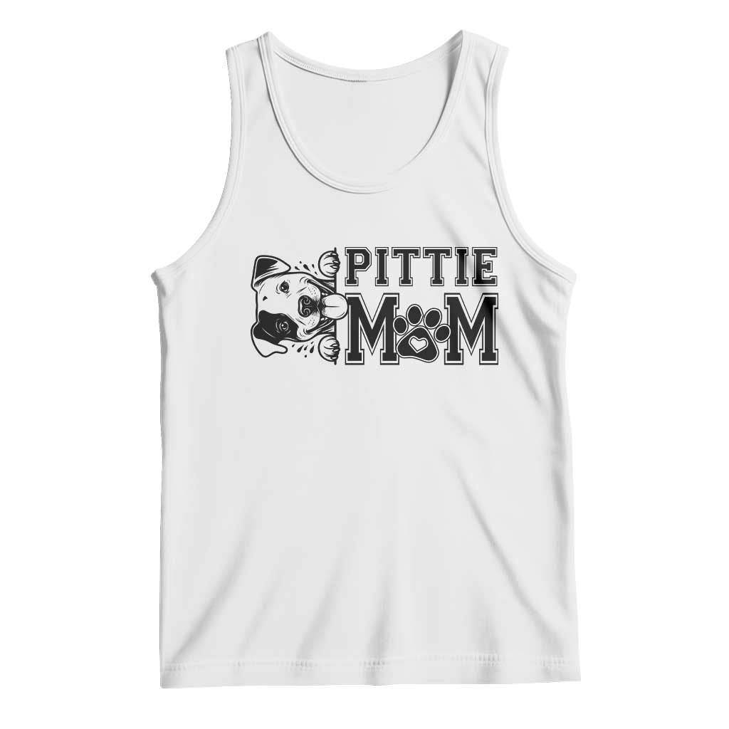 Pittie Mom Tank Top Funny Gift For Pitbull Lover TS12 White Print Your Wear