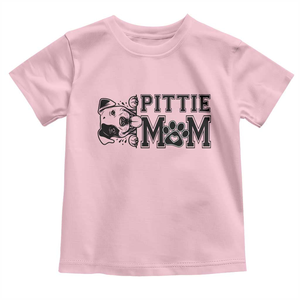 Pittie Mom Toddler T Shirt Funny Gift For Pitbull Lover TS12 Light Pink Print Your Wear