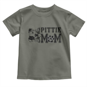 Pittie Mom Toddler T Shirt Funny Gift For Pitbull Lover TS12 Military Green Print Your Wear