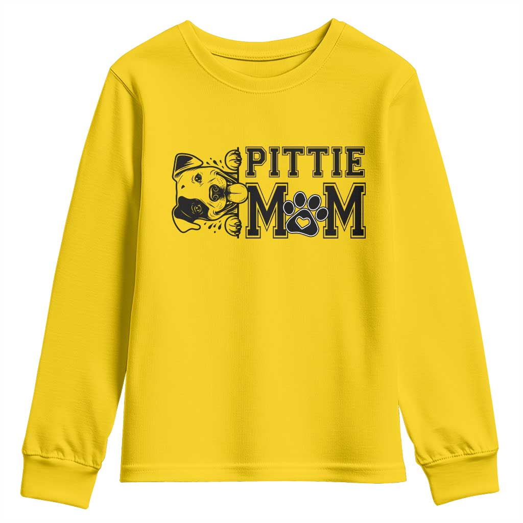 Pittie Mom Youth Sweatshirt Funny Gift For Pitbull Lover TS12 Daisy Print Your Wear