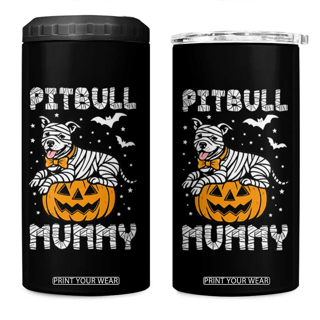 Halloween Dog Lover 4 in 1 Can Cooler Tumbler Funny Pitbull Mummy TS12 One Size: 16 oz Black Print Your Wear