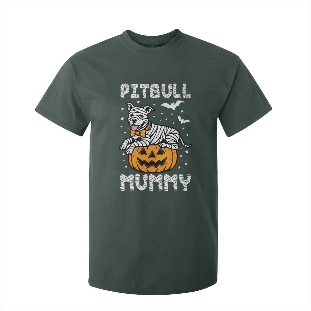 Halloween Dog Lover T Shirt For Kid Funny Pitbull Mummy TS12 Dark Forest Green Print Your Wear