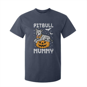 Halloween Dog Lover T Shirt For Kid Funny Pitbull Mummy TS12 Navy Print Your Wear