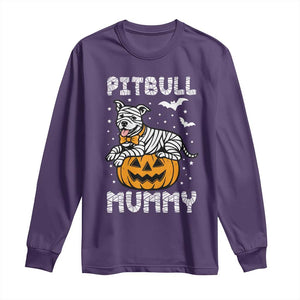 Halloween Dog Lover Long Sleeve Shirt Funny Pitbull Mummy TS12 Purple Print Your Wear