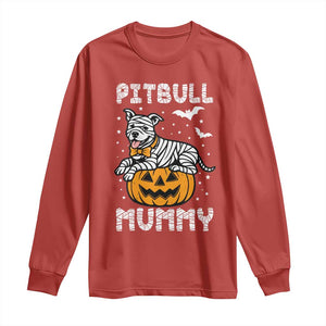 Halloween Dog Lover Long Sleeve Shirt Funny Pitbull Mummy TS12 Red Print Your Wear