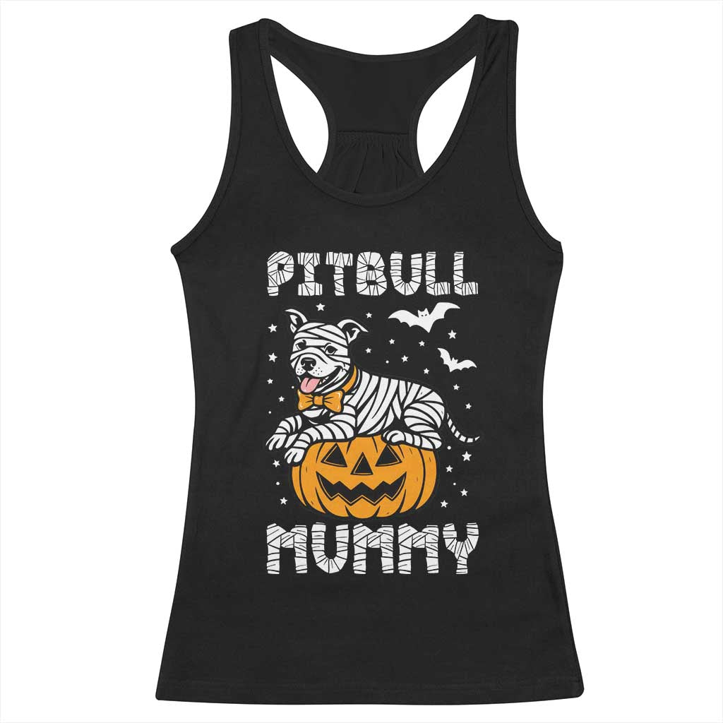 Halloween Dog Lover Racerback Tank Top Funny Pitbull Mummy TS12 Black Print Your Wear