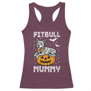 Halloween Dog Lover Racerback Tank Top Funny Pitbull Mummy TS12 Maroon Print Your Wear