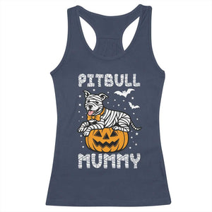 Halloween Dog Lover Racerback Tank Top Funny Pitbull Mummy TS12 Navy Print Your Wear