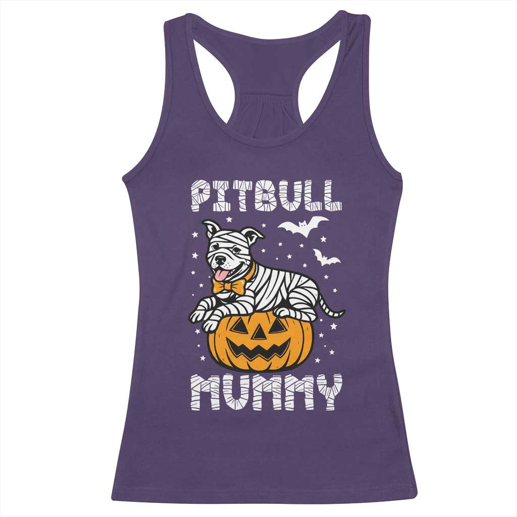 Halloween Dog Lover Racerback Tank Top Funny Pitbull Mummy TS12 Purple Print Your Wear