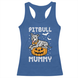 Halloween Dog Lover Racerback Tank Top Funny Pitbull Mummy TS12 Royal Blue Print Your Wear