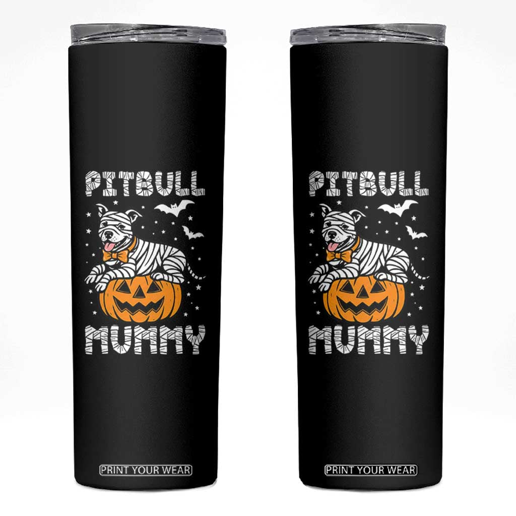 Halloween Dog Lover Skinny Tumbler Funny Pitbull Mummy TS12 Black Print Your Wear