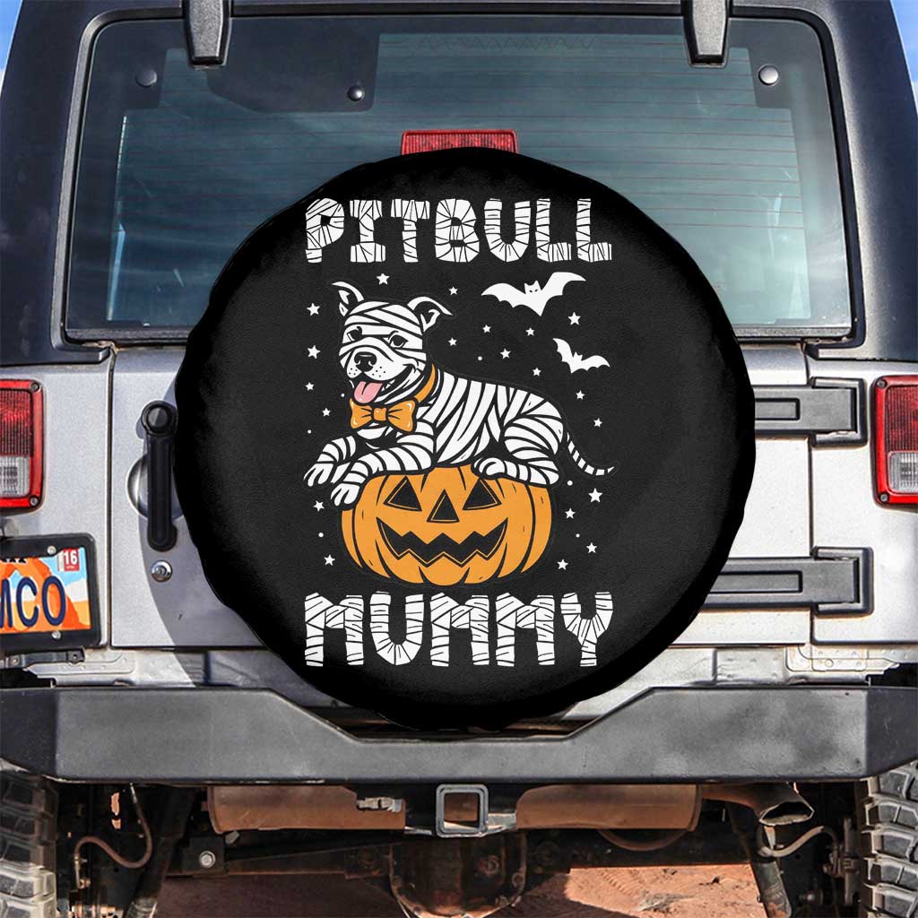 Halloween Dog Lover Spare Tire Cover Funny Pitbull Mummy TS12 No hole Black Print Your Wear