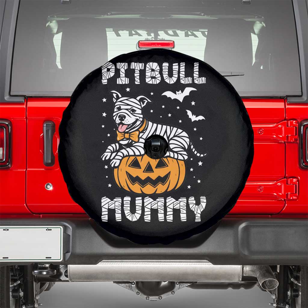 Halloween Dog Lover Spare Tire Cover Funny Pitbull Mummy TS12 Black Print Your Wear
