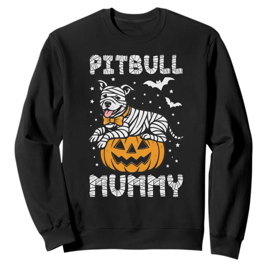 Halloween Dog Lover Sweatshirt Funny Pitbull Mummy TS12 Black Print Your Wear