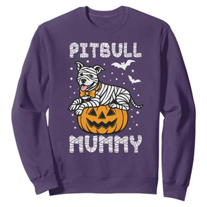 Halloween Dog Lover Sweatshirt Funny Pitbull Mummy TS12 Purple Print Your Wear