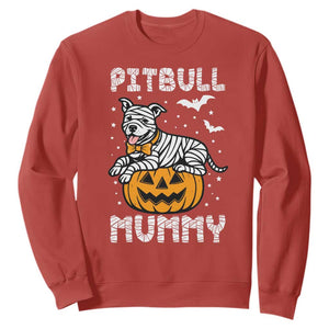 Halloween Dog Lover Sweatshirt Funny Pitbull Mummy TS12 Red Print Your Wear