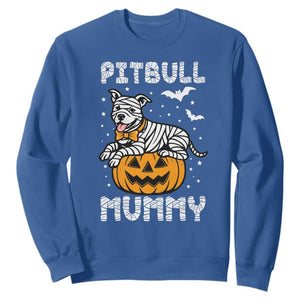 Halloween Dog Lover Sweatshirt Funny Pitbull Mummy TS12 Royal Blue Print Your Wear