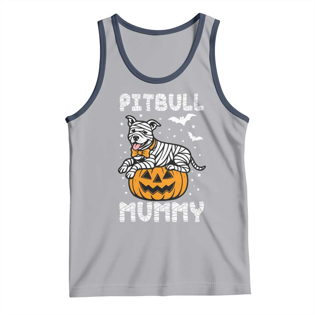 Halloween Dog Lover Tank Top Funny Pitbull Mummy TS12 Athletic Heather Navy Print Your Wear