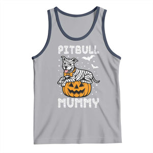 Halloween Dog Lover Tank Top Funny Pitbull Mummy TS12 Athletic Heather Navy Print Your Wear