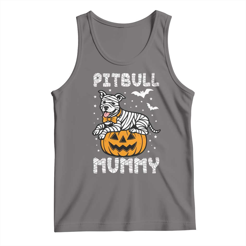 Halloween Dog Lover Tank Top Funny Pitbull Mummy TS12 Deep Heather Print Your Wear