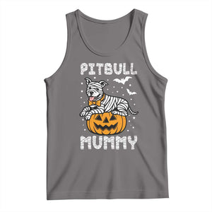 Halloween Dog Lover Tank Top Funny Pitbull Mummy TS12 Deep Heather Print Your Wear