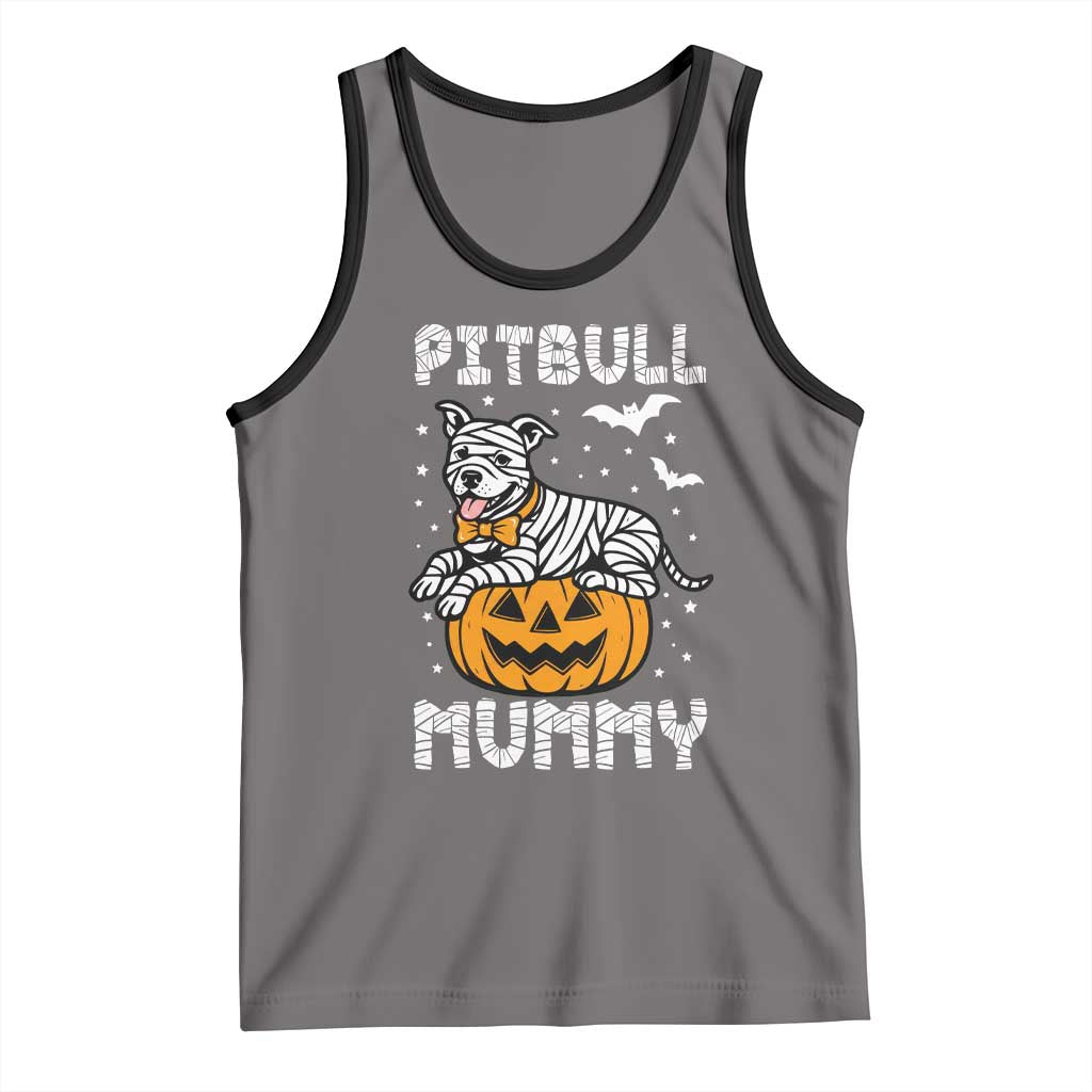Halloween Dog Lover Tank Top Funny Pitbull Mummy TS12 Deep Heather Black Print Your Wear