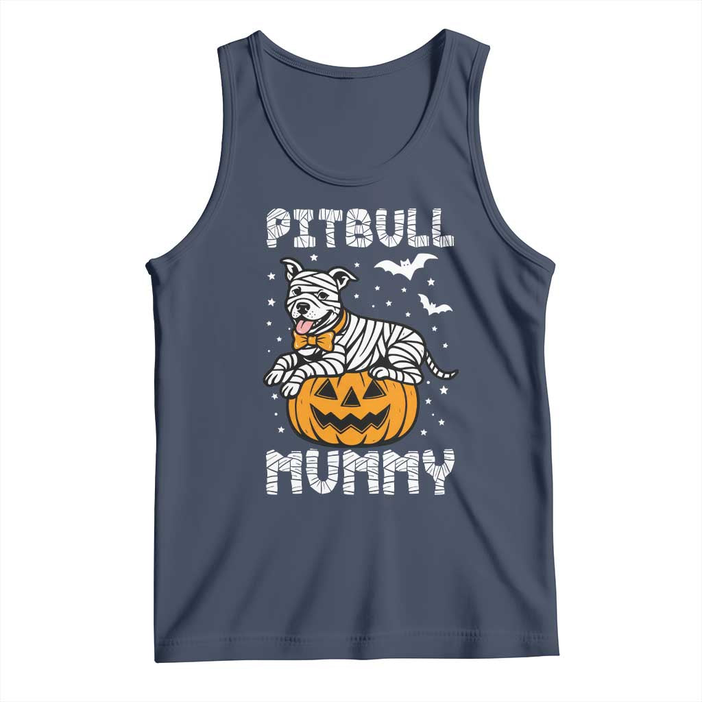 Halloween Dog Lover Tank Top Funny Pitbull Mummy TS12 Navy Print Your Wear