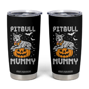 Halloween Dog Lover Tumbler Cup Funny Pitbull Mummy TS12 Black Print Your Wear