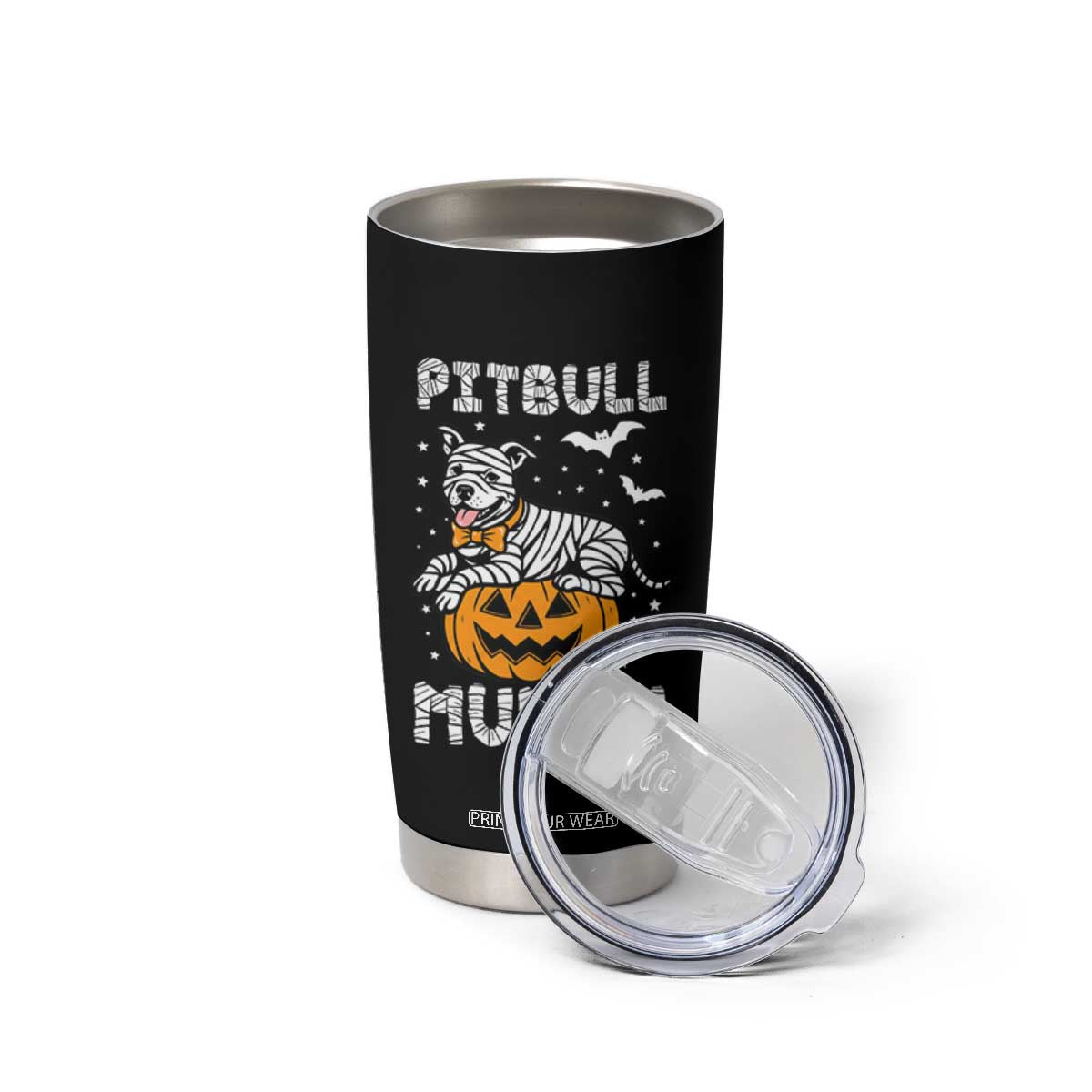 Halloween Dog Lover Tumbler Cup Funny Pitbull Mummy TS12 Print Your Wear