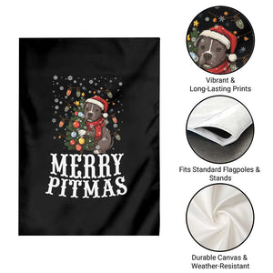 Christmas Pitbull Garden Flag Funny Merry Pitmas Tree Hug TS12 Print Your Wear