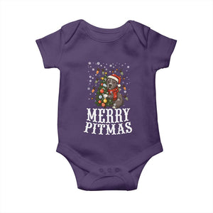 Christmas Pitbull Baby Onesie Funny Merry Pitmas Tree Hug TS12 Purple Print Your Wear
