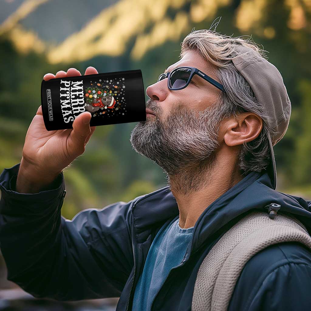 Christmas Pitbull 4 in 1 Can Cooler Tumbler Funny Merry Pitmas Tree Hug TS12 Print Your Wear