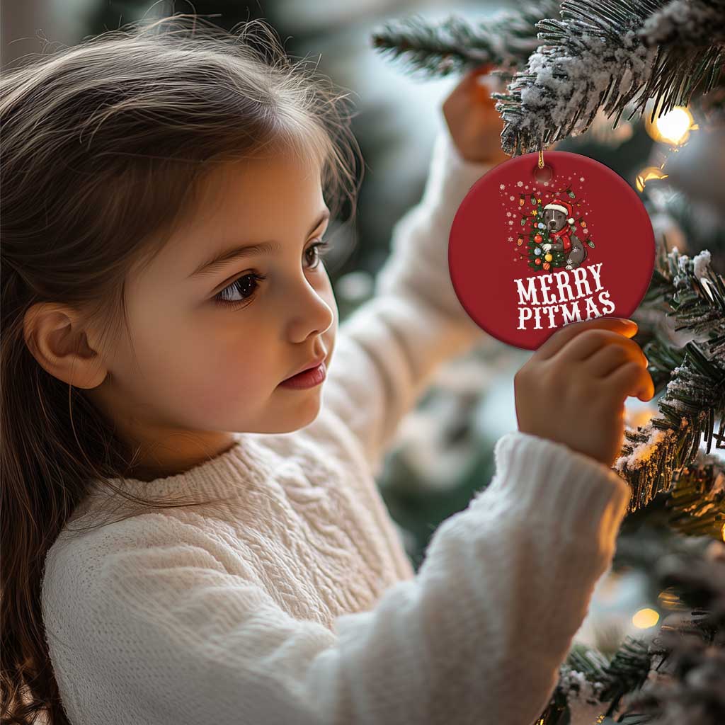 Xmas Pitbull Christmas Ornament Funny Merry Pitmas Tree Hug TS12 Print Your Wear