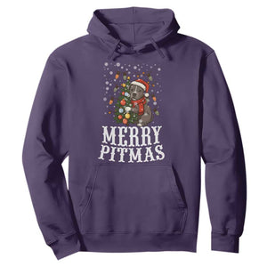 Christmas Pitbull Hoodie Funny Merry Pitmas Tree Hug TS12 Purple Print Your Wear