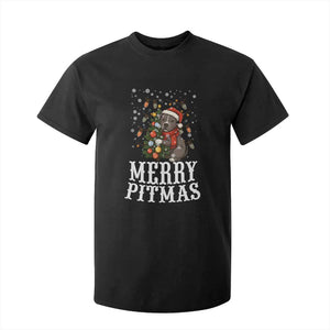 Christmas Pitbull T Shirt For Kid Funny Merry Pitmas Tree Hug TS12 Black Print Your Wear