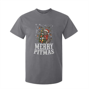 Christmas Pitbull T Shirt For Kid Funny Merry Pitmas Tree Hug TS12 Charcoal Print Your Wear