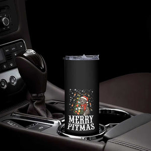 Christmas Pitbull Skinny Tumbler Funny Merry Pitmas Tree Hug TS12 Print Your Wear