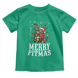 Christmas Pitbull Toddler T Shirt Funny Merry Pitmas Tree Hug TS12 Irish Green Print Your Wear