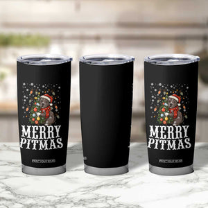 Christmas Pitbull Tumbler Cup Funny Merry Pitmas Tree Hug TS12 Print Your Wear