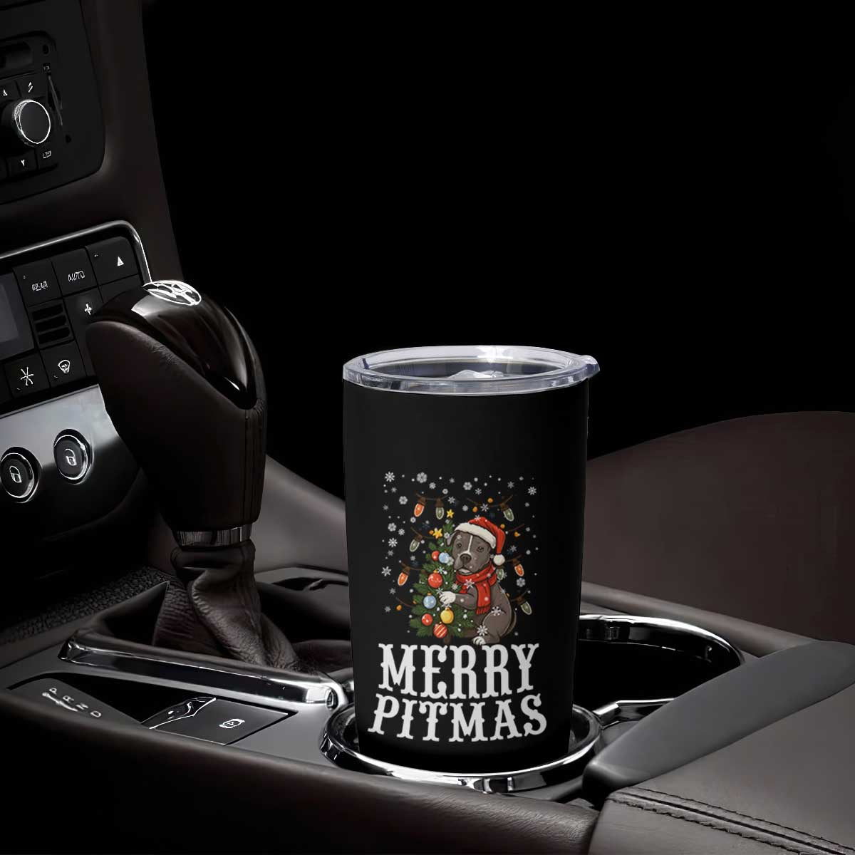 Christmas Pitbull Tumbler Cup Funny Merry Pitmas Tree Hug TS12 Print Your Wear