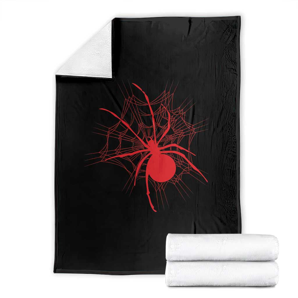 Red Black Widow Spider Throw Blanket Gothic Spider Web Vintage Horror Gift TS12 Black Print Your Wear