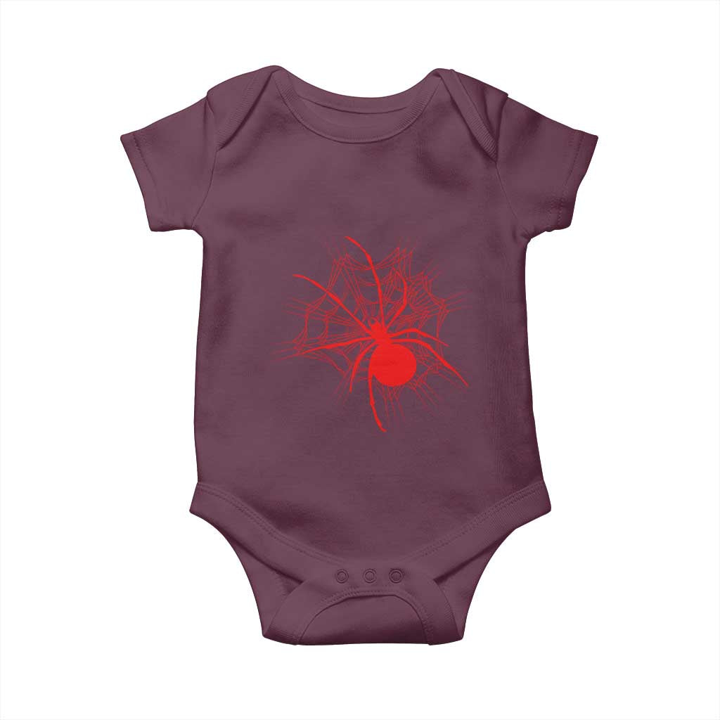 Red Black Widow Spider Baby Onesie Gothic Spider Web Vintage Horror Gift