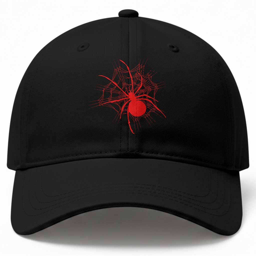 Red Black Widow Spider Baseball Cap Gothic Spider Web Vintage Horror Gift