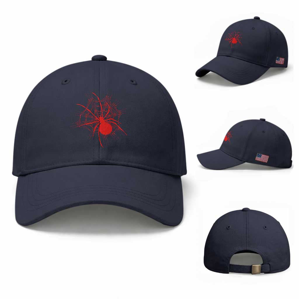 Red Black Widow Spider Baseball Cap Gothic Spider Web Vintage Horror Gift
