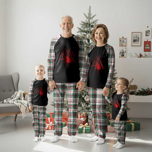 Red Black Widow Spider Plaid Pajama Set Gothic Spider Web Vintage Horror Gift