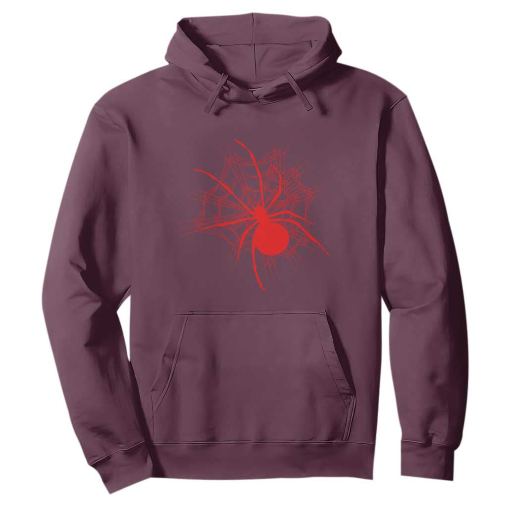 Red Black Widow Spider Hoodie Gothic Spider Web Vintage Horror Gift