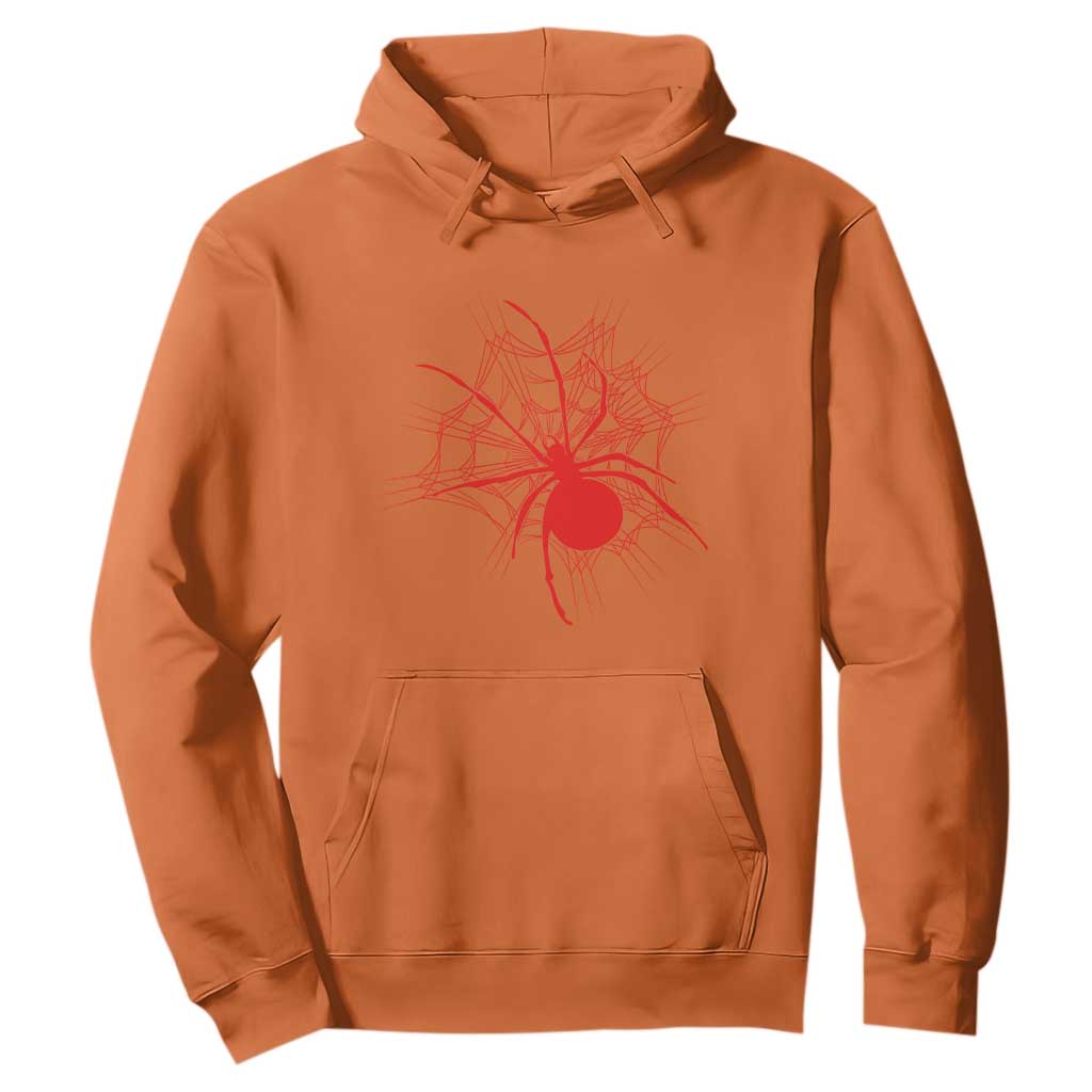 Red Black Widow Spider Hoodie Gothic Spider Web Vintage Horror Gift
