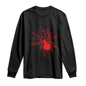Red Black Widow Spider Long Sleeve Shirt Gothic Spider Web Vintage Horror Gift